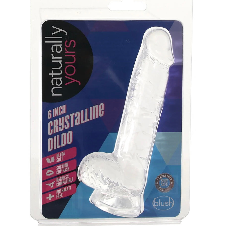 Naturally Yours 6 Inch Crystalline Dildo in Clear